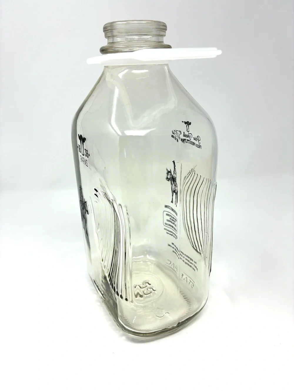1836 FARMS Glass Collectible Milk Bottle 64 oz Large Terrell Texas 10